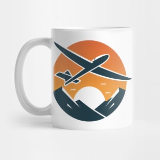 Glider Sailplane Biplane aerial floating soaring Mug